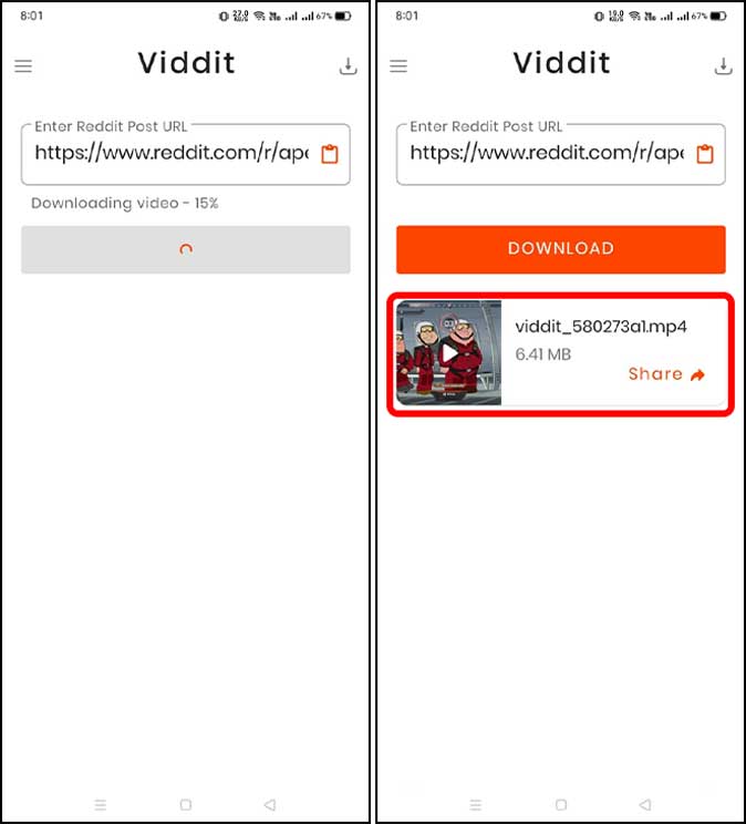 save the reddit video with viddit