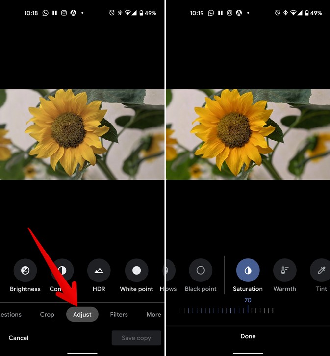 Add Color Effects Google Photos