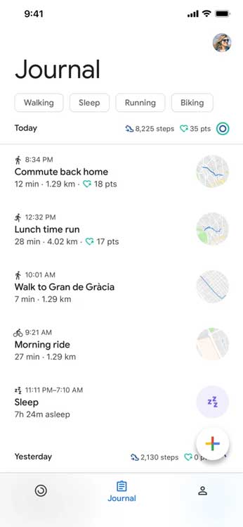 google fit- activity tracker for Android and iPhone
