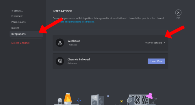 Webhooks for Discord channel