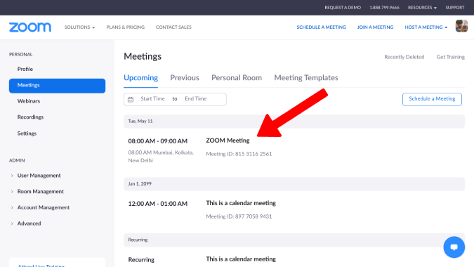 Zoom Meeting created from Google Calendar
