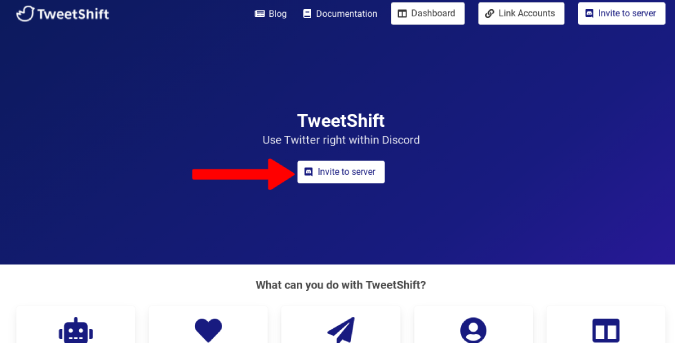 Inviting TweetShift to discord server