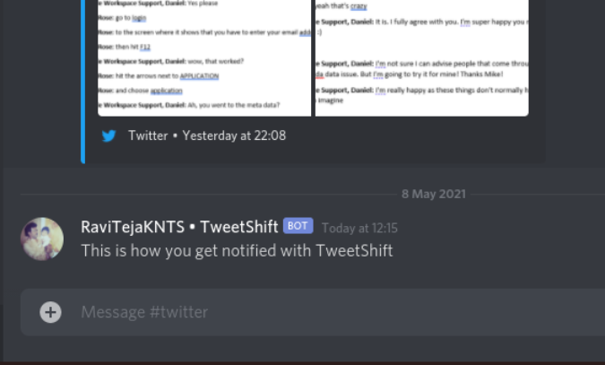 Tweet Shift tweets in Discord