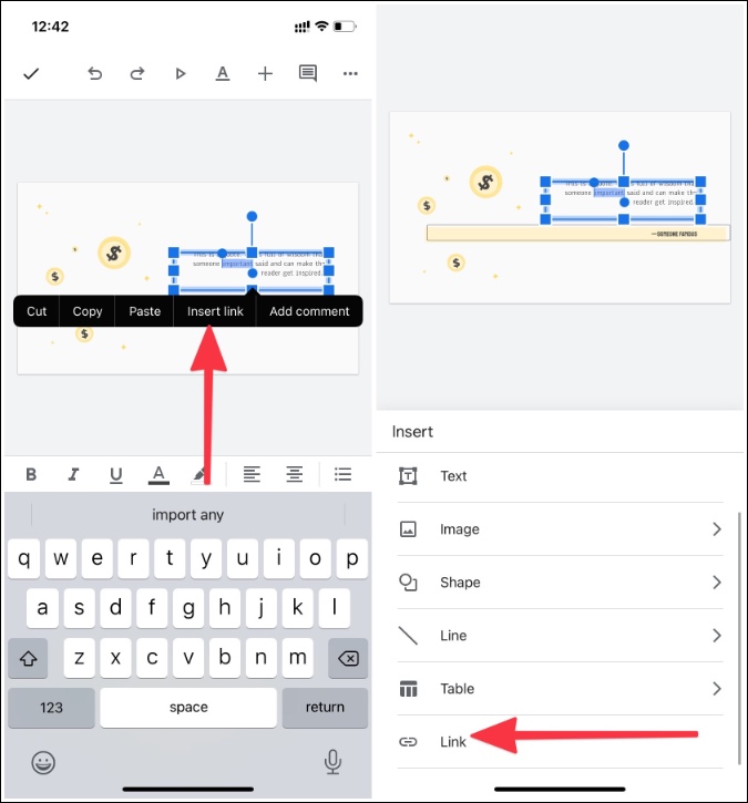 add video to text on google slides mobile