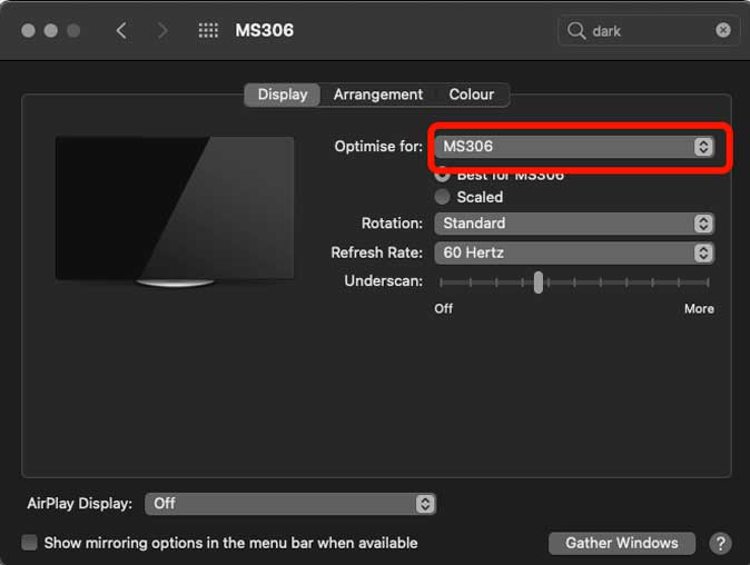 Adjust External display settings on a Mac