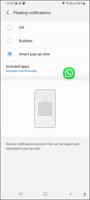 Samsung Floating Notifications