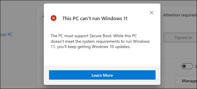 this pc can't run windows 11 error