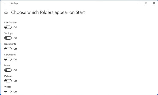 choose library folders to show in start menu