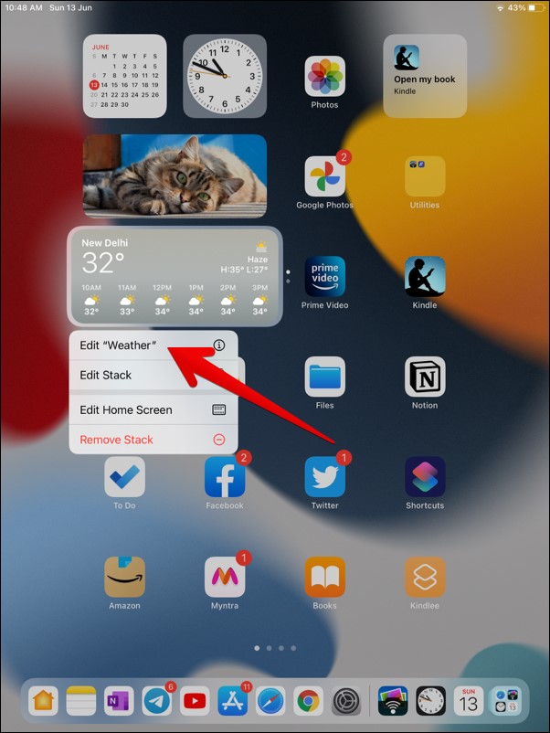 Customize Widget in iPadOS 15