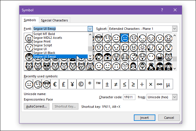 choose emoji font for symbol