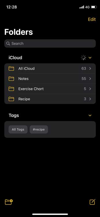 tags in notes app