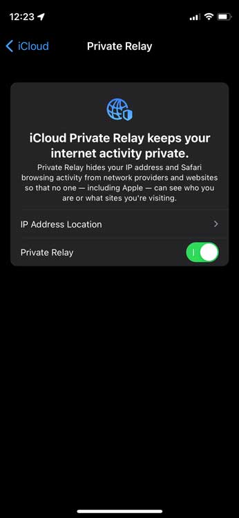 Private Relay in ios 15