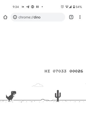 Google Chrome Dino Game Using Link