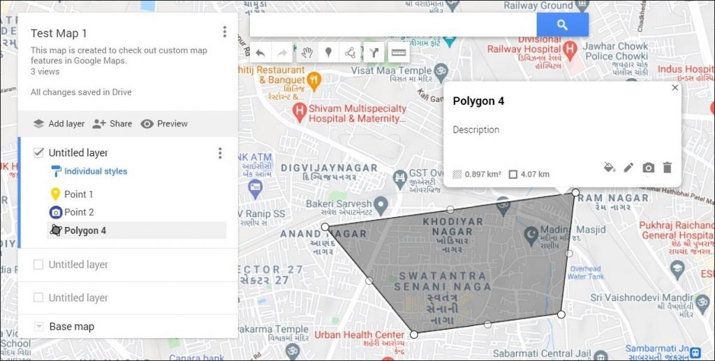 Highlight an Area in Google Map