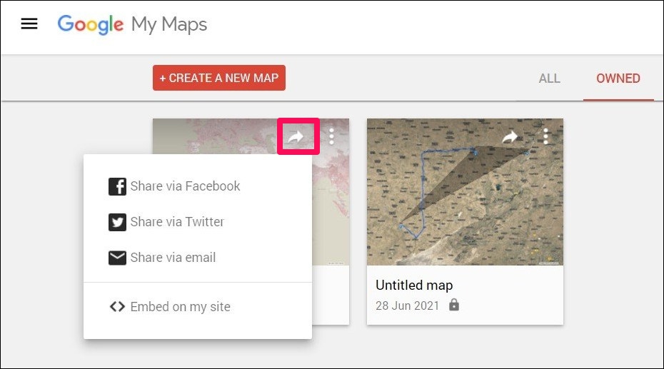 Share Custom Map in Google Maps