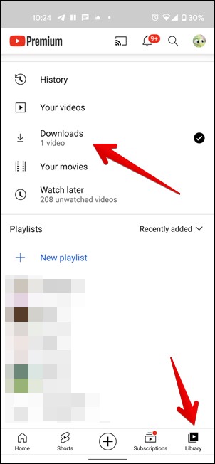 YouTube Shorts View Downloaded Shorts