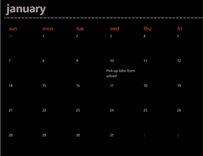 dark theme google calendar template