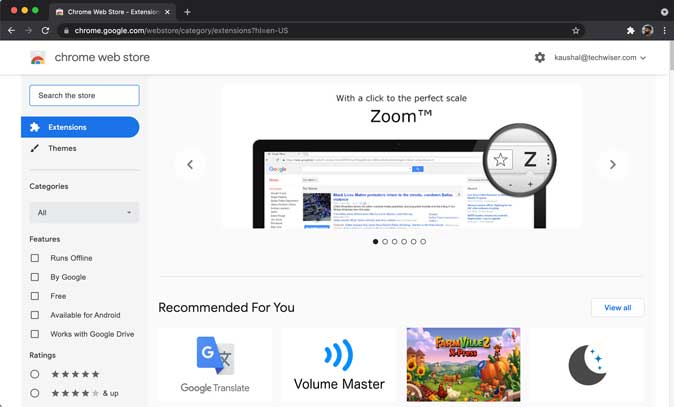 chrome web store to download extensions on mac
