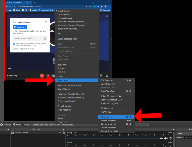 Changing the preview in OBS Studio