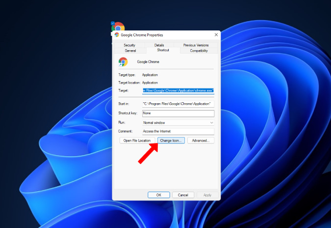 Changing icon Windows 11