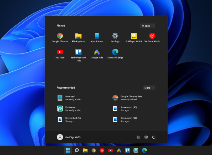 Windows 11 with changed font