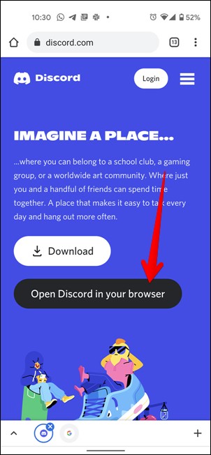 Discord Mobile Open in Browser