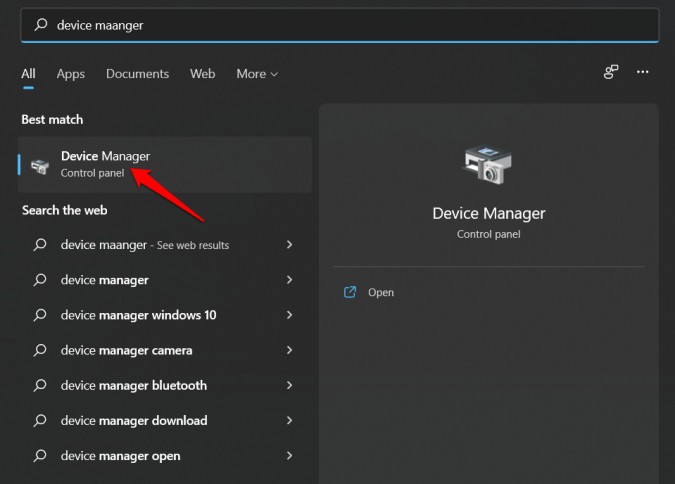 opening device manager in windows 11