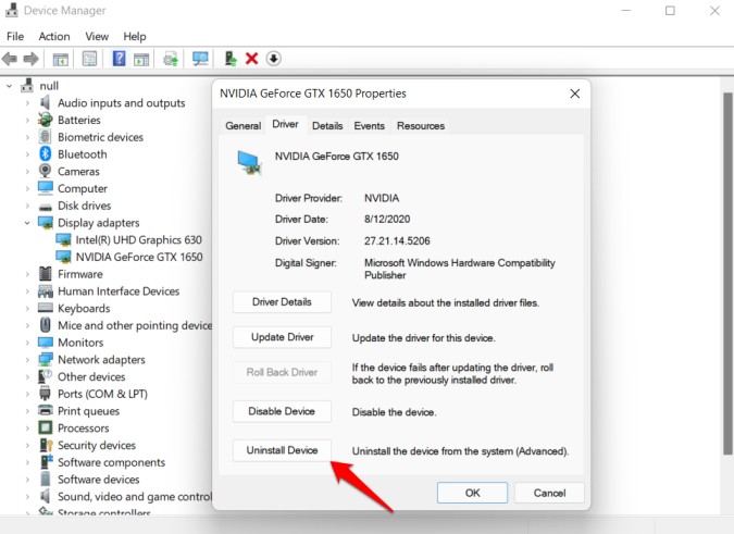 uninstall graphics card drivers in windows 11