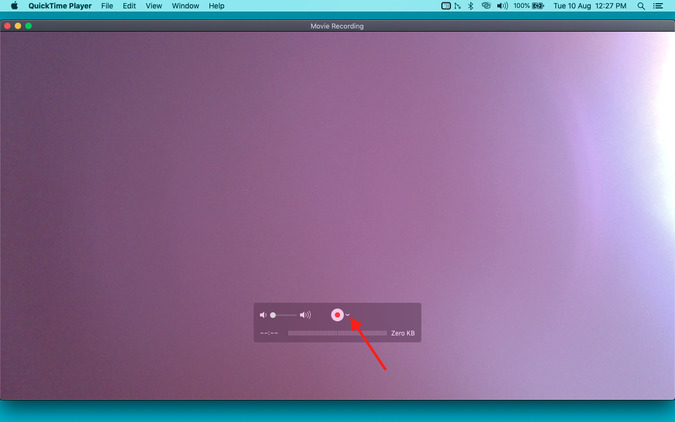 Tiny Down Arrow in QuickTime Player on Mac