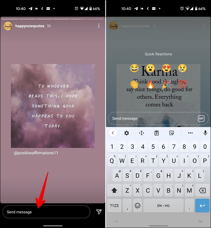 Instagram Story Send Message Symbols Meaning
