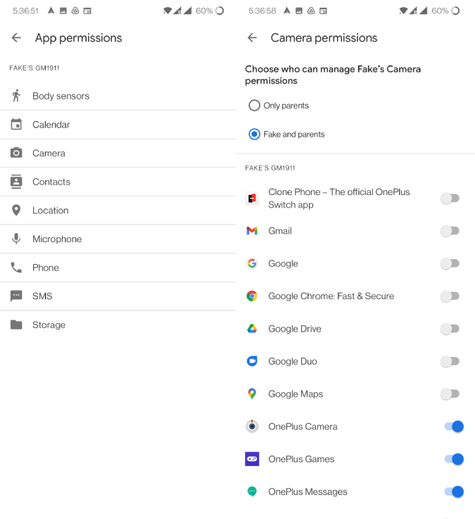 Managing App permissions on Child device with Family Link 