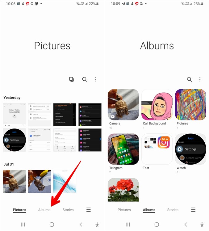 Samsung Gallery How to Change View