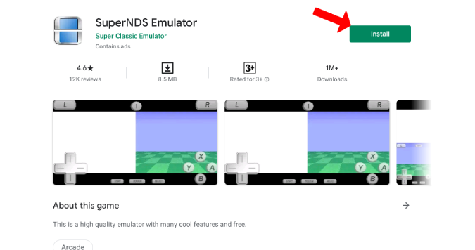Installing SuperNDS Emulator from Play Store