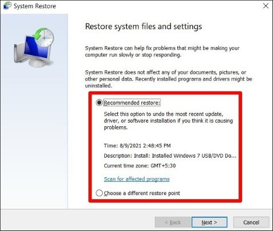 System Restore Point