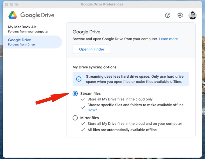 stream google drive files on mac