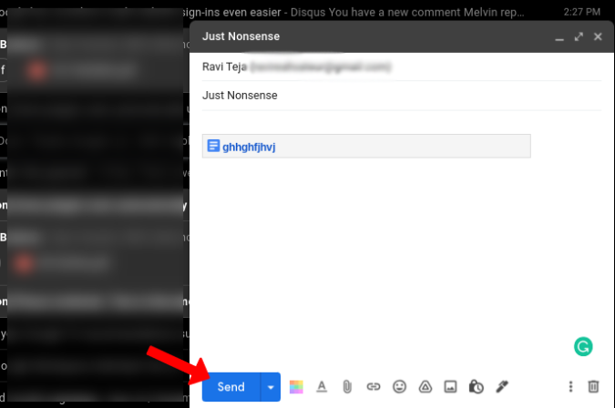 Sending an email with Google Docs