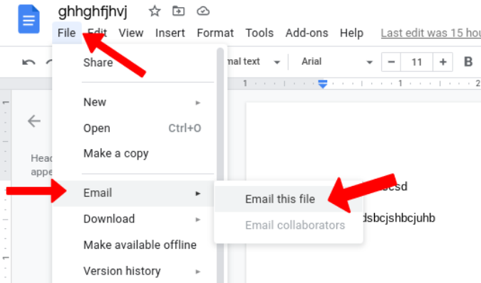 Emailing Google Doc directly from the Google Docs