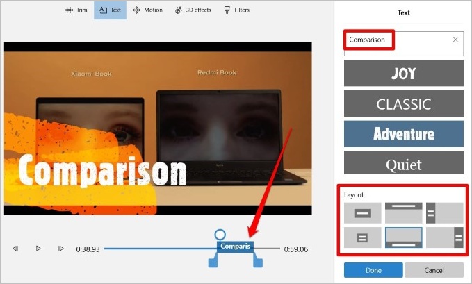 Add Text to Videos in Microsoft Video Editor