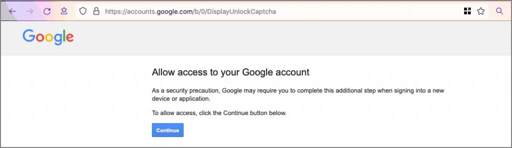 Re-enable Google Account Access