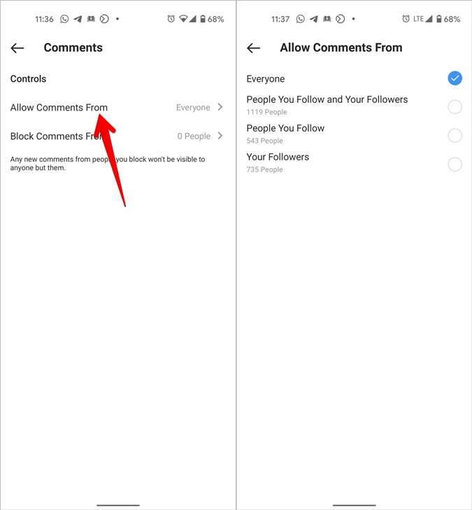 Instagram Allow Comments From Selected People