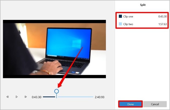 Split a Video on Microsoft Video Editor