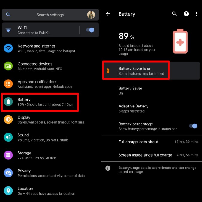 Turn Off Battery Saver on Android