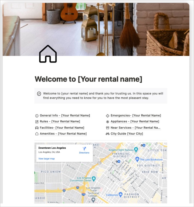 airbnb notion template