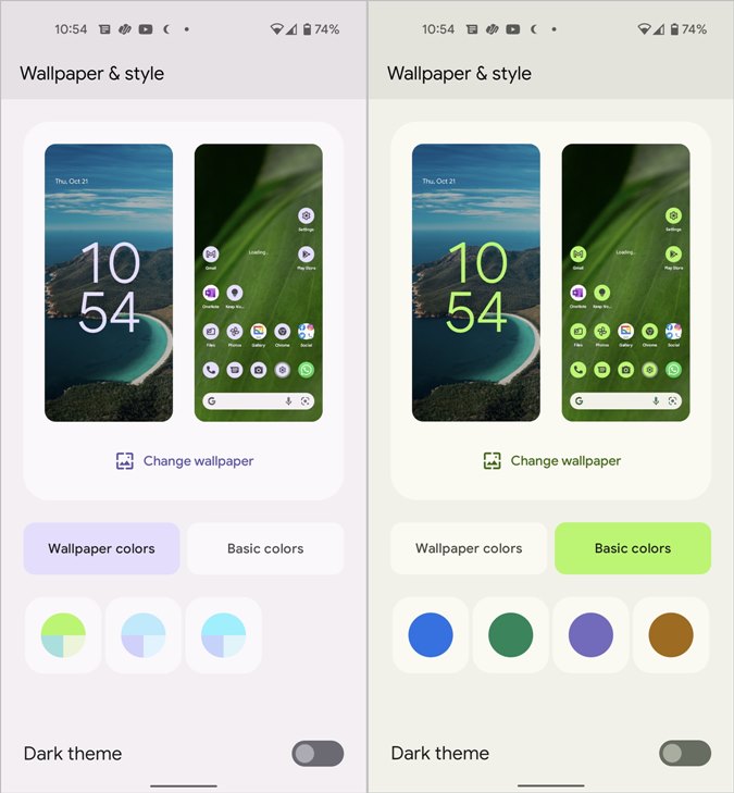 Android 12 Características Tema de fondo de pantalla