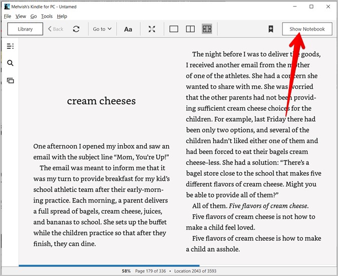 Export Kindle Highlights Desktop Show Notebook