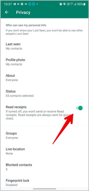 WhatsApp Privacy Read Receipts