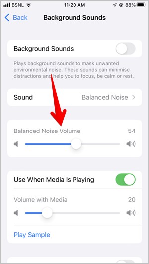 iOS Background Sounds Change Volume