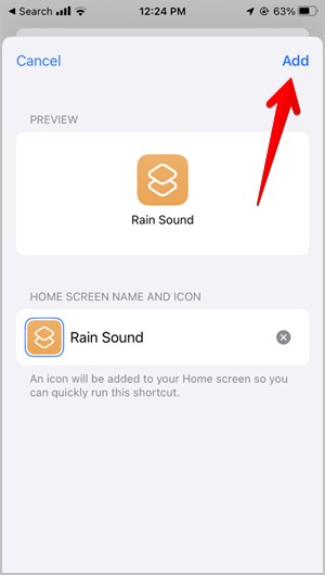 iOS Background Sounds Shortcut Add Home Screen
