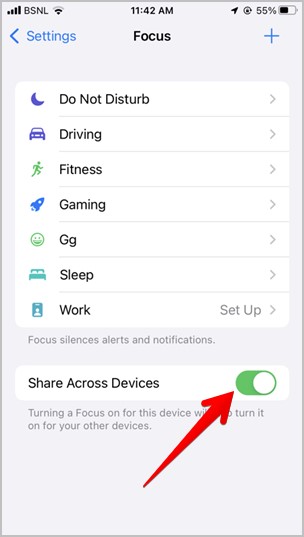 iPhone Do not Disturb Share Across Devices