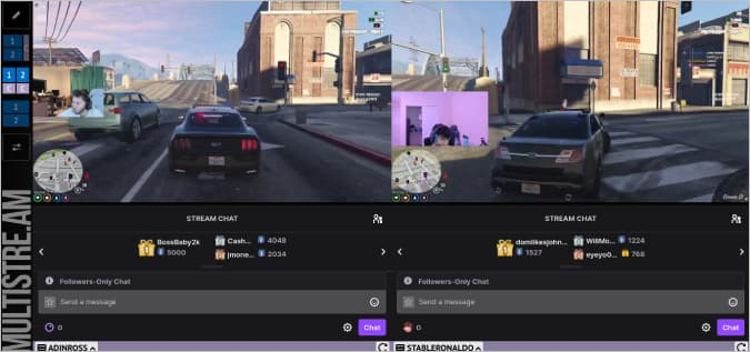 MultiStre.am to stream multiple Twitch Streams with their chat boxes